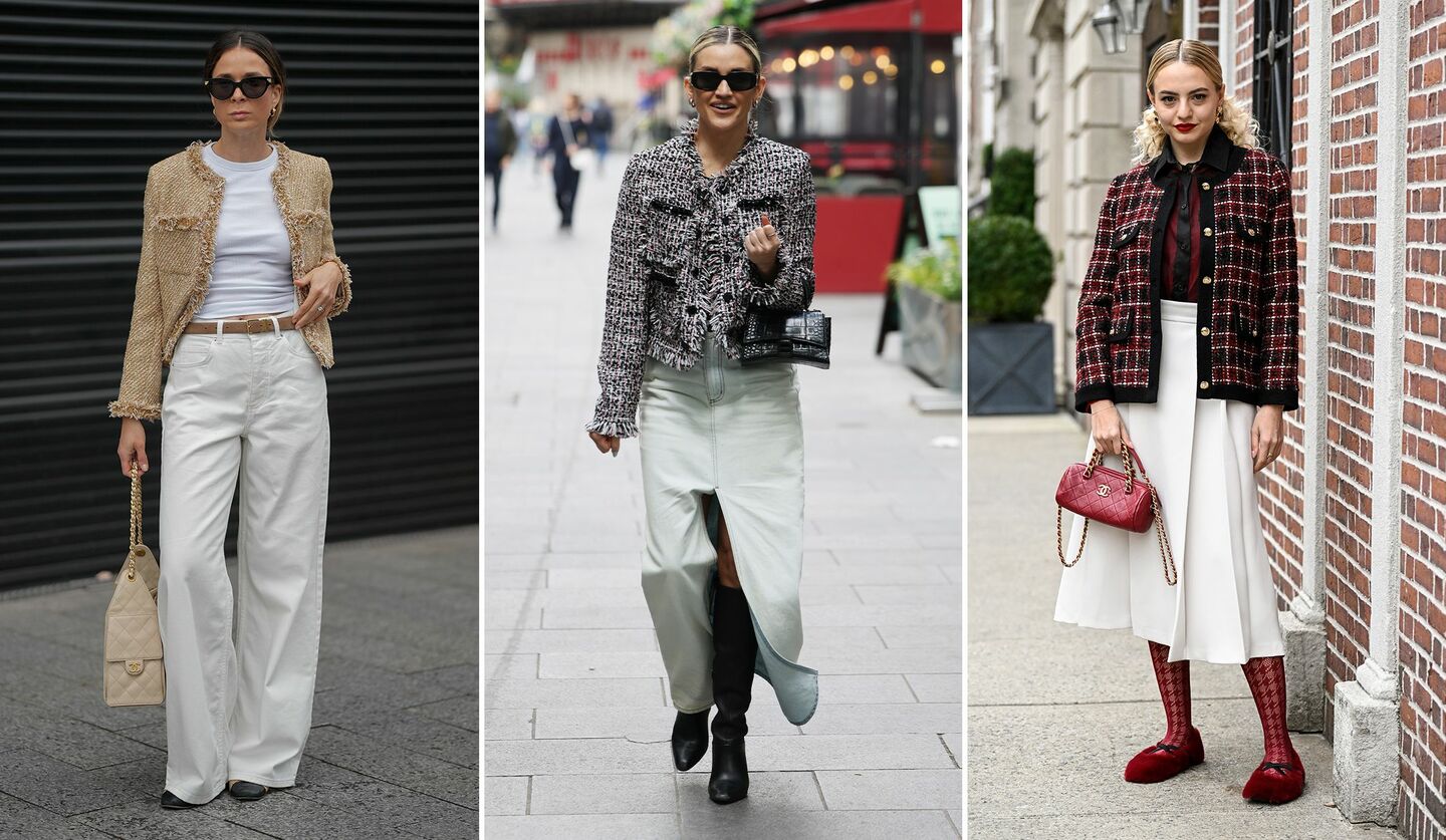 ツイードジャケットを着こなすパトリシア・ウィルシュケ、アシュリー・ロバーツ、ダリヤ・シジヤ