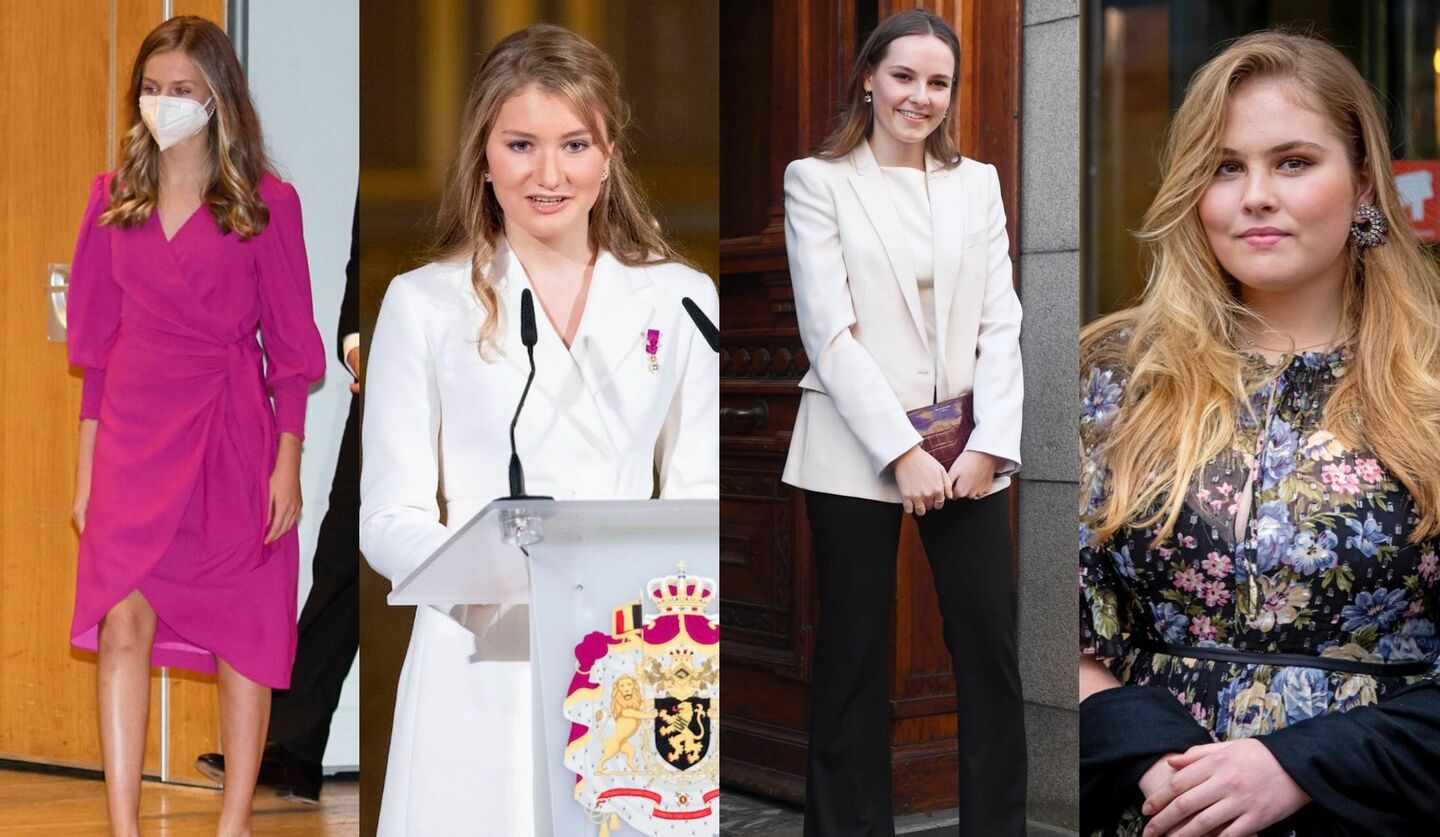 スペインのレオノール王女、ノルウェーのイングリッド・アレクサンドラ王女、オランダのカタリナ＝アマリア・ファン・オラニエ＝ナッサウ王女、ベルギーのエリザベート・ド・ベルジック王女
