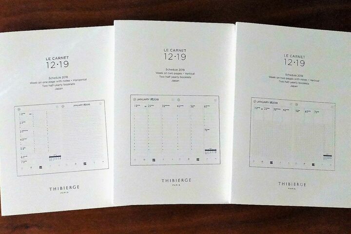 ［手帳］ビジネスサイズ：LE CARNET 12・19 ￥39,000、［リフィル］12・19サイズ（2冊セット価格）¥6,250