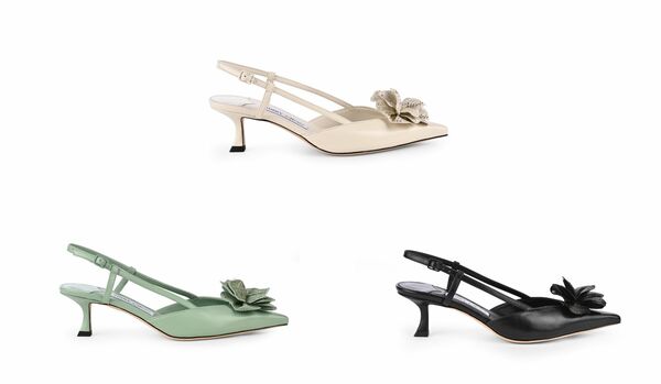 フラワーとキトゥンヒールでフェミニンな足元に！JIMMY CHOOの新作スリングバックシューズに注目