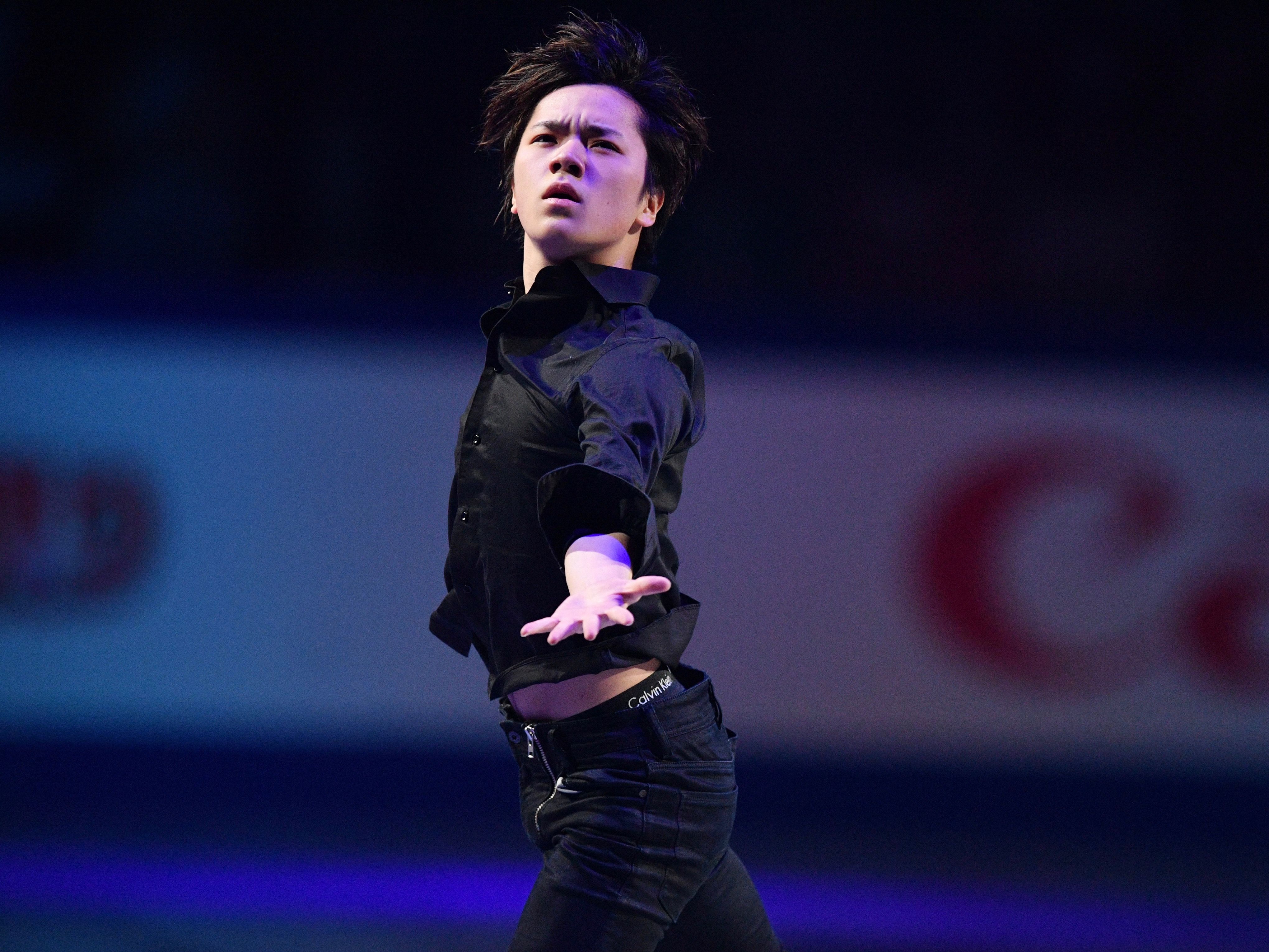 演技中の宇野昌磨選手