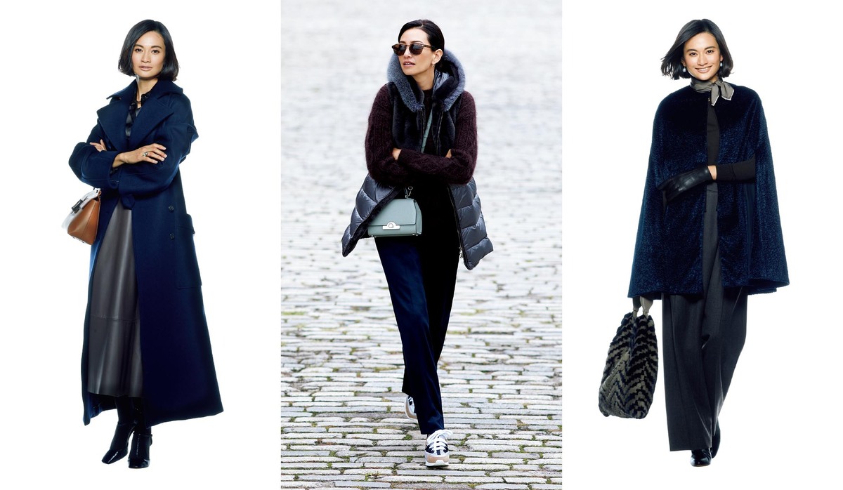 ネイビーとチョコブラウンでかっこよく 女らしく コーデ実例３つ Precious Jp プレシャス