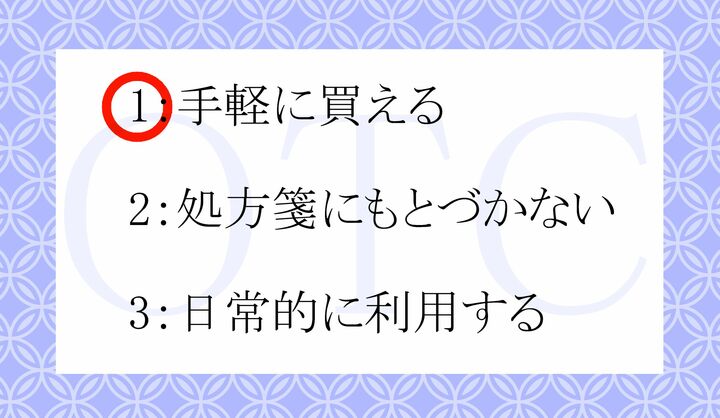 「OTC」は「over the counter」の略語です。