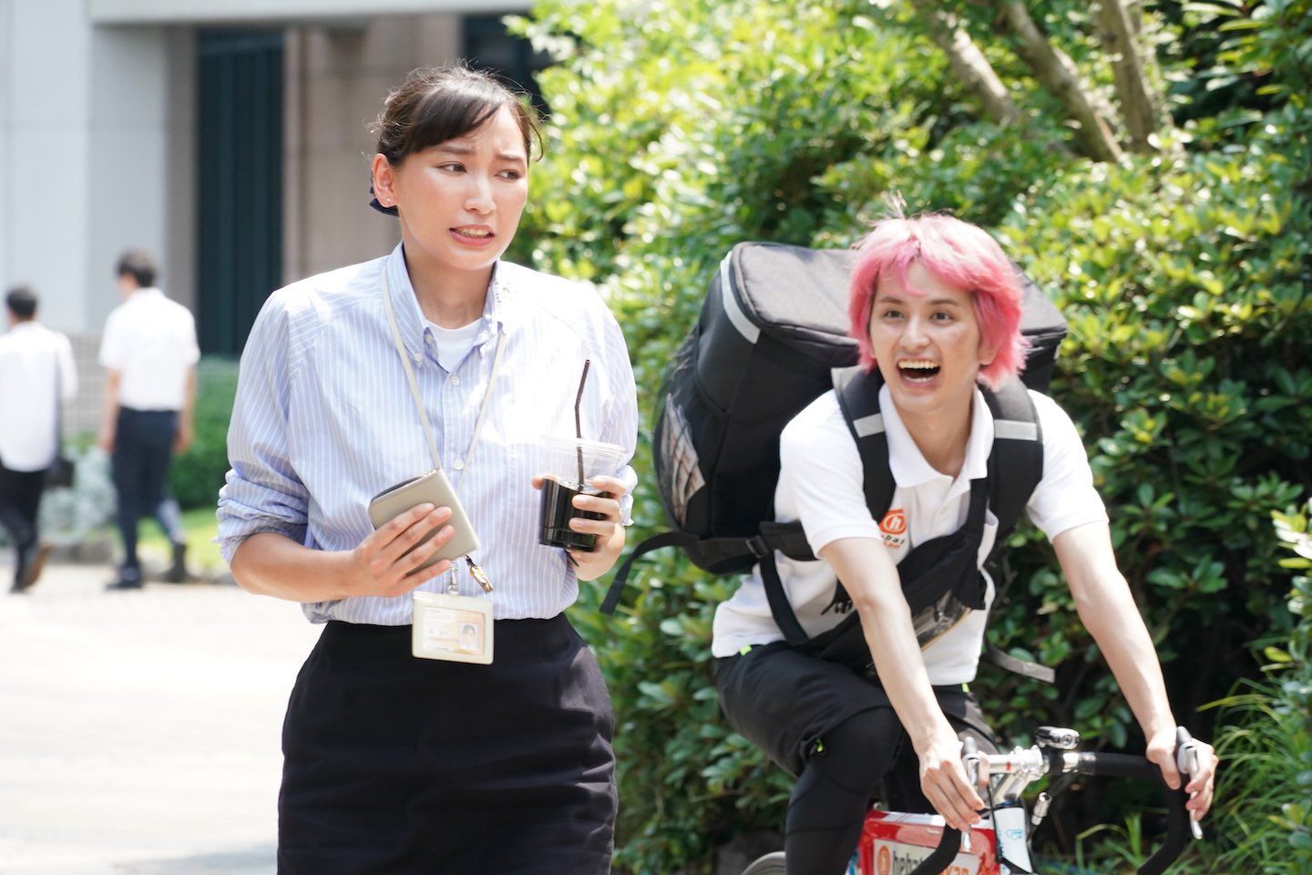第7話での風太(瀬戸利樹さん)と鐘子(杏さん/右) ©日本テレビ