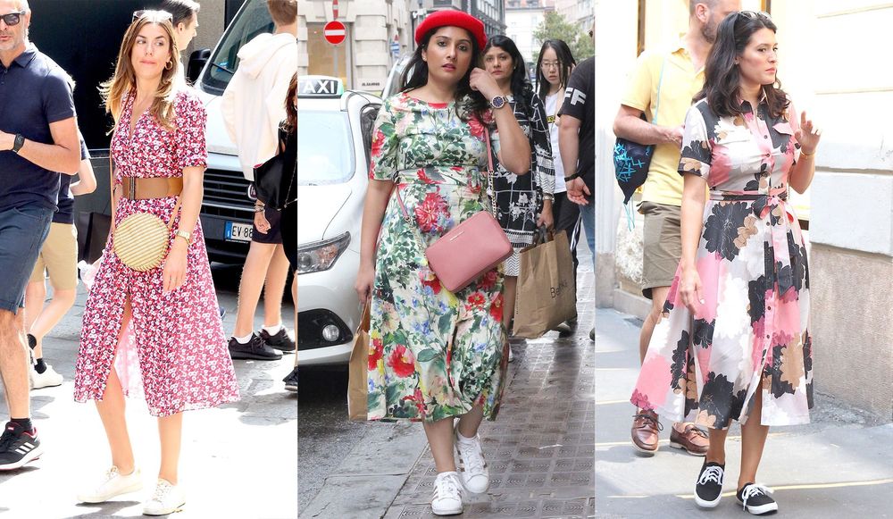 ミラノでは 花柄ワンピース が大ブーム 膝下丈 の今どき夏スタイル５選 Precious Jp プレシャス