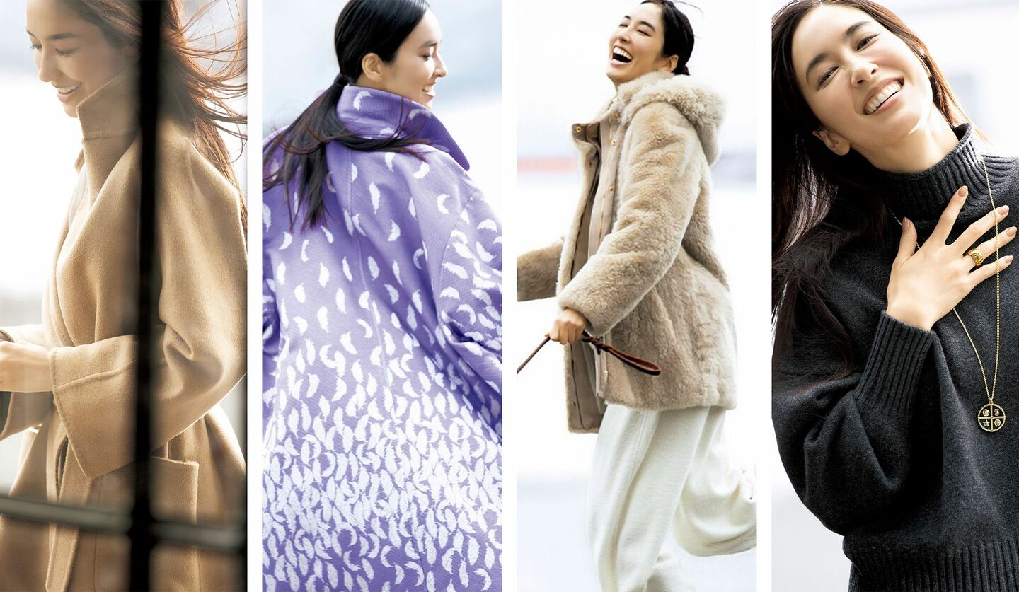 ラグジュアリーウエアを纏ったモデルの立野リカさん