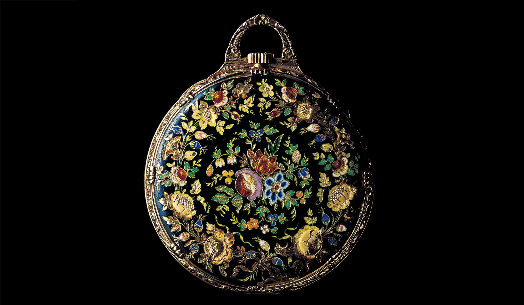 エナメル工芸の懐中時計