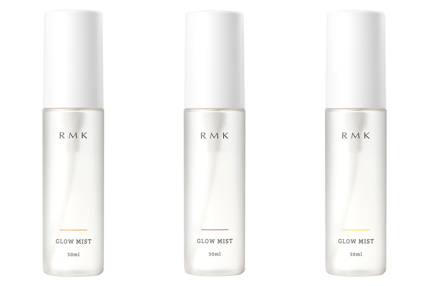 左から/RMK グローミスト N(ネロリ)、RMK グローミスト C(カシス)、RMK グローミスト CI(シトラス) 50ml 各¥2,500