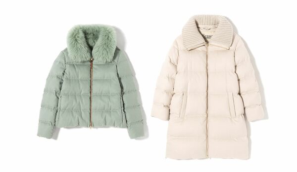 【ヘルノの洗練ダウンウエア】撥水シルクカシミアの淡い発色が、冬を明るく彩るパステルトーンをリュクスに格上げ!