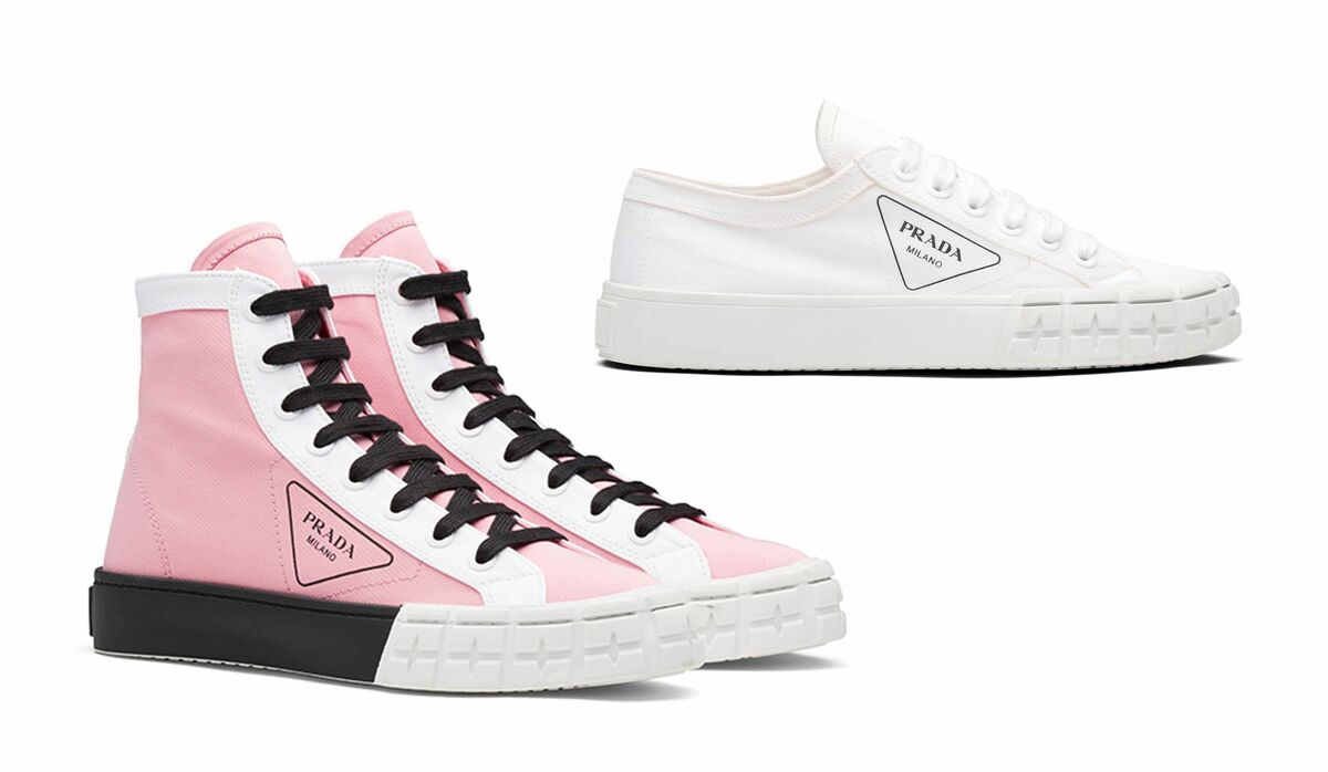 プラダから春らしい新作スニーカーやフラットシューズが多数登場！先行