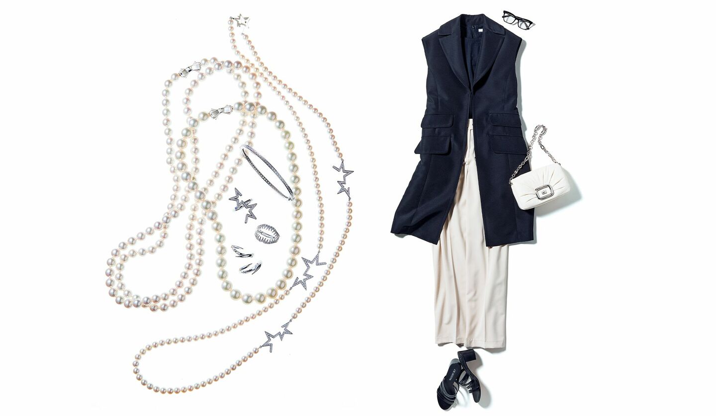 「TASAKI」のパールジュエリーと、組み合わせたい仕事服
