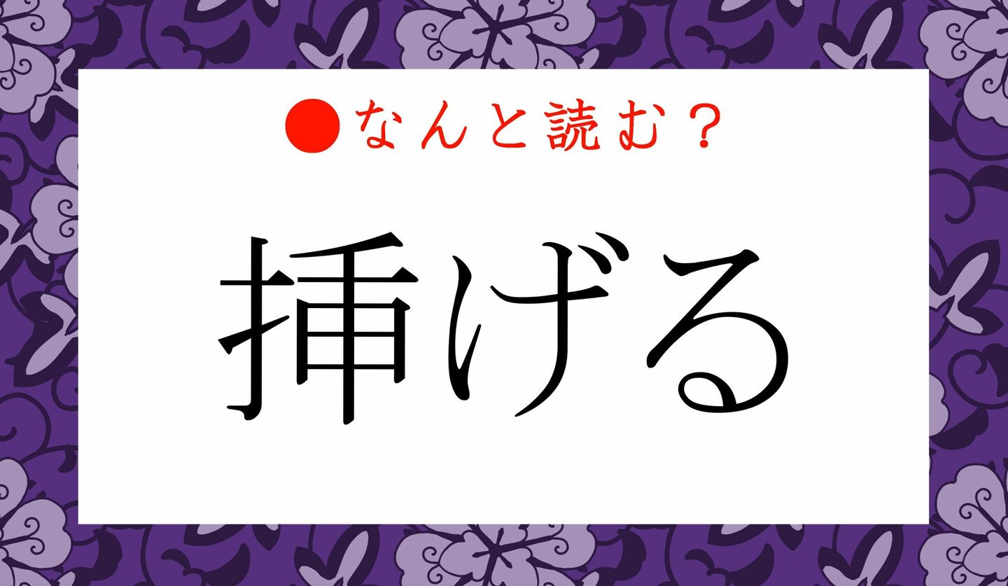 日本語クイズ　出題画像　難読漢字　「挿げる」なんと読む？