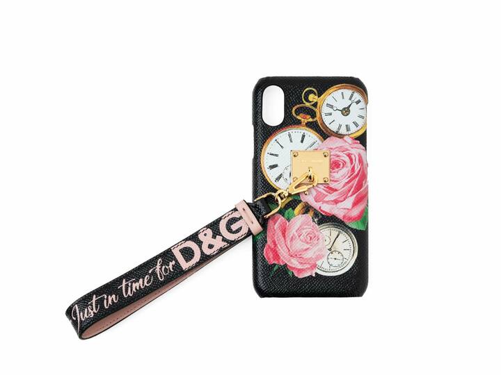 インパクトあるローズとクロックモチーフがスタイリッシュ。(iPhone X対応)¥79,000