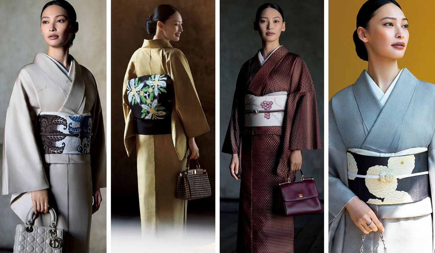 大政 絢さんがまとう、秋らしい着物の装い