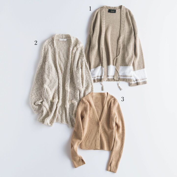 1.￥115,000［リネンコットン］（サン・フレール〈レ・コパン〉）、2.￥124,000［コットンベース］（アオイ〈ファビアナフィリッピ〉）、3.￥115,000［コットン］（サン・フレール〈エルマンノ シェルヴィーノ〉）　［Precious2019年6月号142ページ］