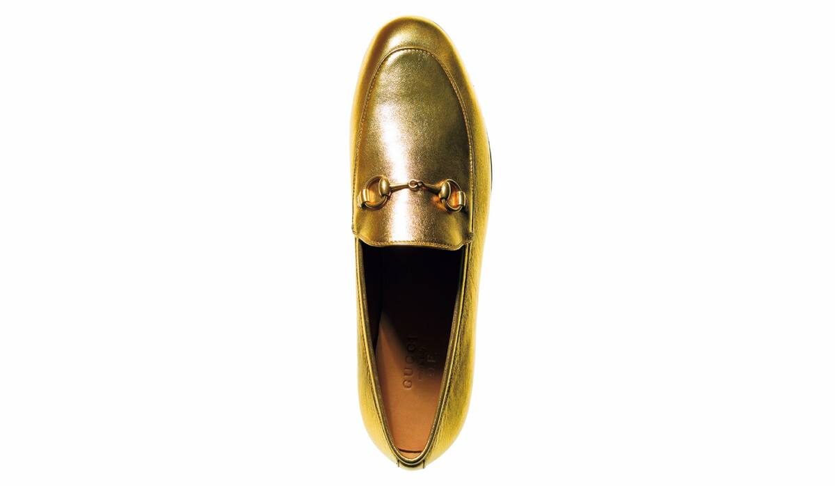 GUCCI　グッチ　ゴールド　金色　ローファー　革靴　箱付 グッチメンズ靴/シューズ・スニーカー・ロファー｜ハイブランド高級 靴