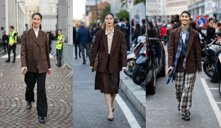 キャロライン・イッサの「ブラウンジャケット」コーデ3選