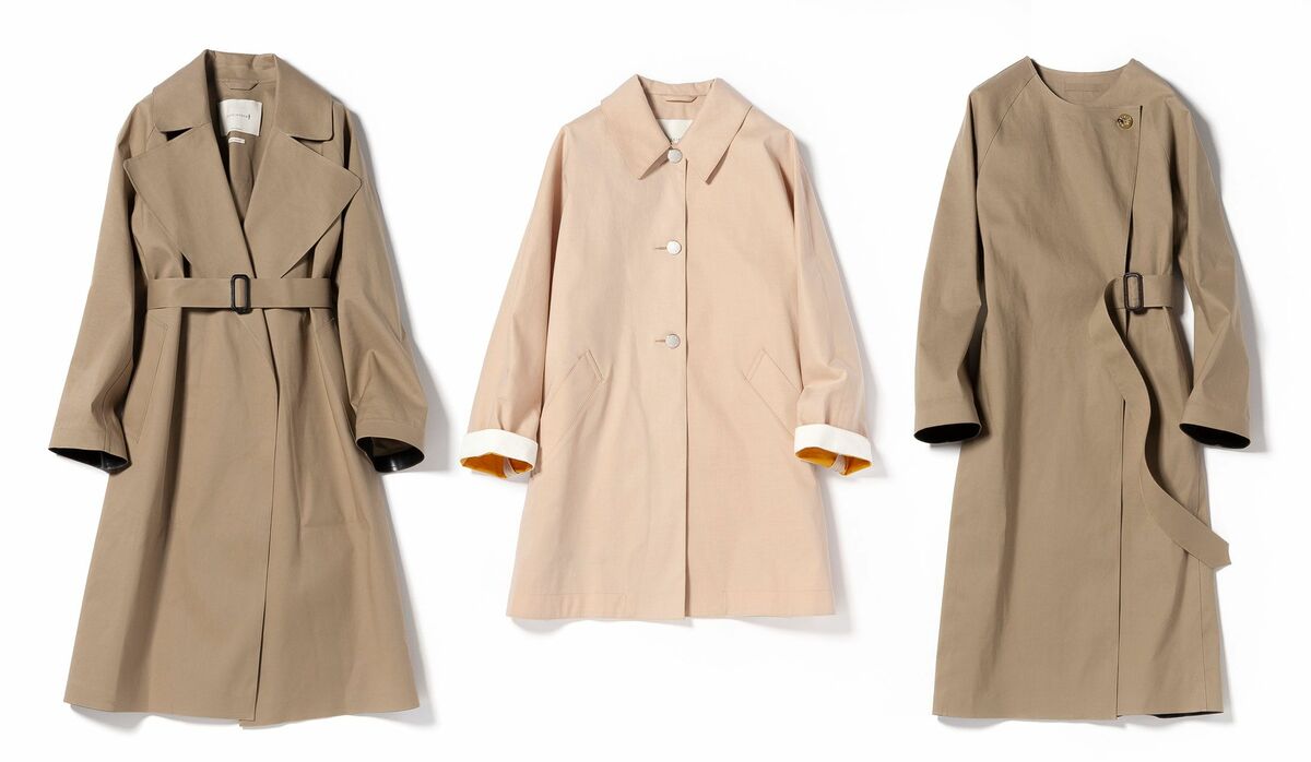 マッキントッシュ ベージュ トレンチコート MACKINTOSH(マッキントッシュ) rubberized trench coat ゴム引き