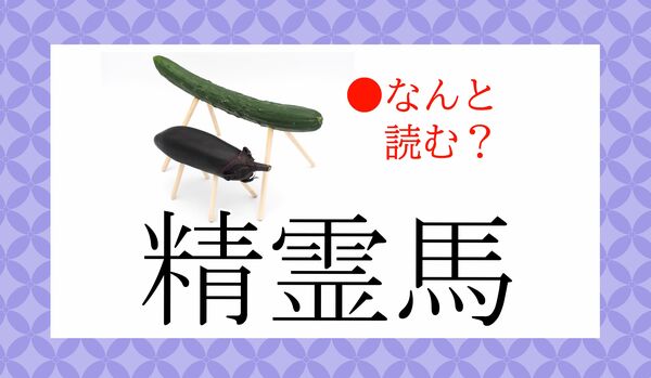 なんと読む？お盆に供える「足を付けたナスやキュウリ」の正式名称です！
