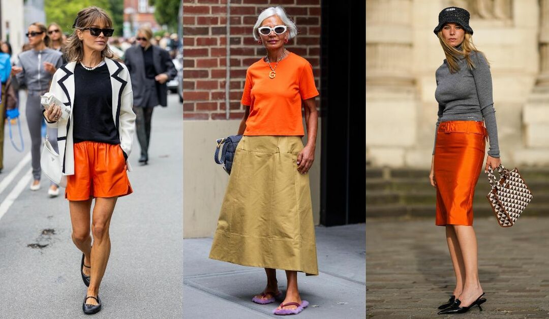 CHANELの綺麗なオレンジのスカート