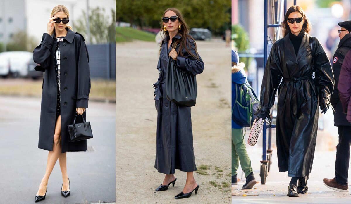 イリーナ・シェイクも取り入れている！辛口「ブラックトレンチ」コーデ