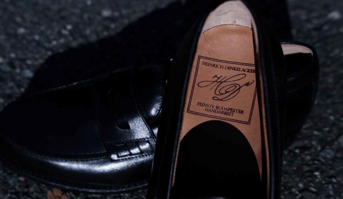 高級革靴　ハインリッヒディンケラッカー　黒　内羽　プレーントゥ UK9