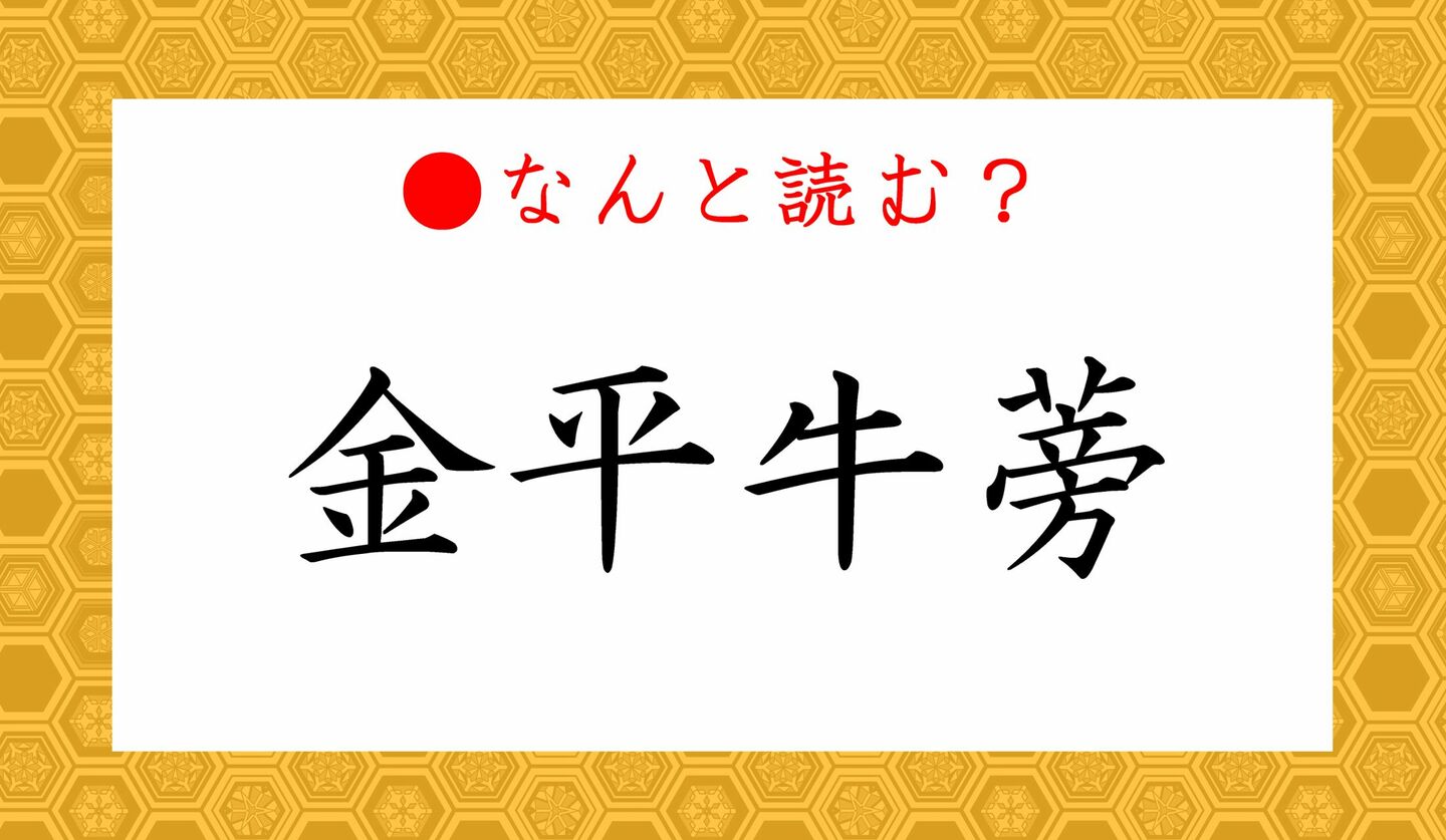 日本語クイズ　出題画像　難読漢字　「金平牛蒡」なんと読む？