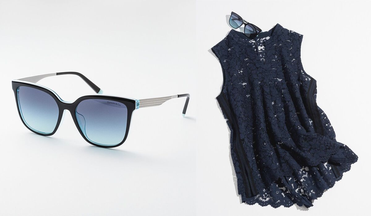 涼しげ美人に見える！「ティファニーブルーのサングラス×レース