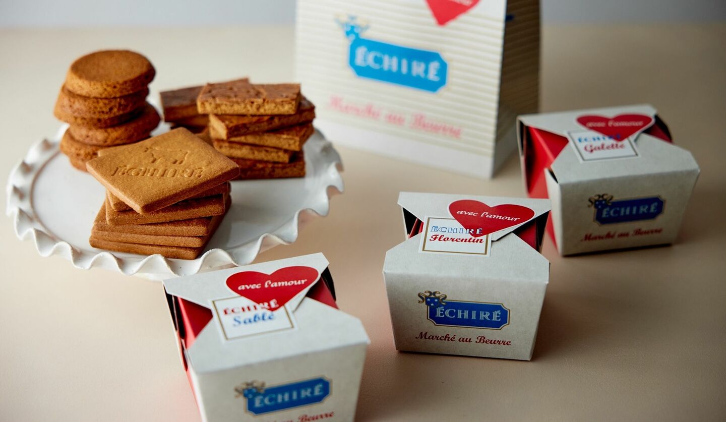 「エシレ・マルシェ オ ブール」バレンタイン限定缶「サブレ・ショコラ」や限定デザインのボックス＆ショッパー