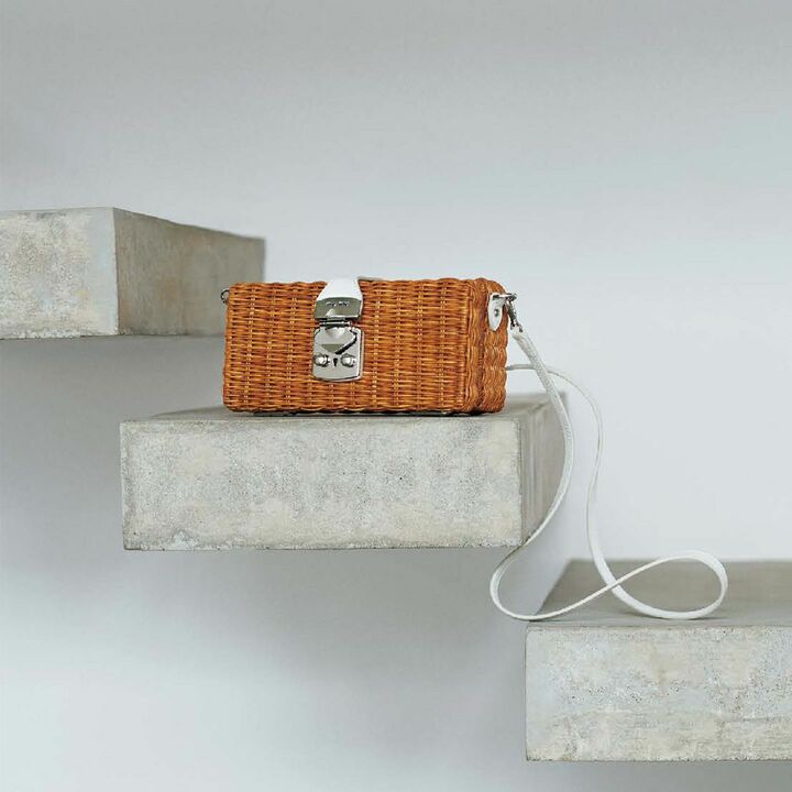 バッグ￥175,000／予価【縦10×横21.5×マチ7cm】（ミュウミュウ）　[Precious2019年5月号71ページ]