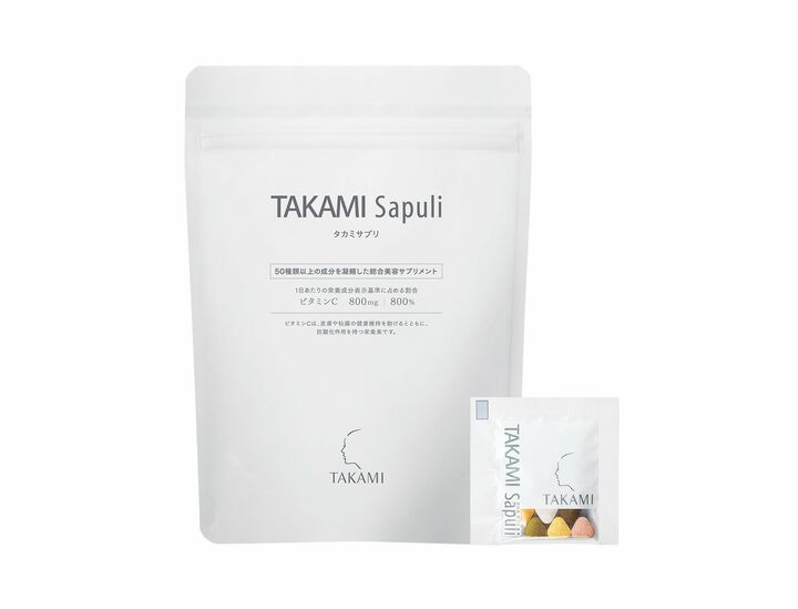 健康と美容に効果的な50種類以上の有用成分を、1包6粒に凝縮。タカミ タカミサプリ 15包入り ¥4,200