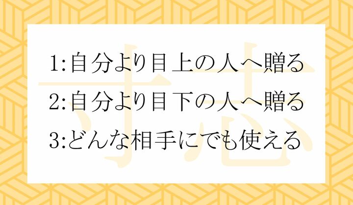 「寸志」と書いた、ちょっとした贈り物にふさわしいシチュエーションはどれ?