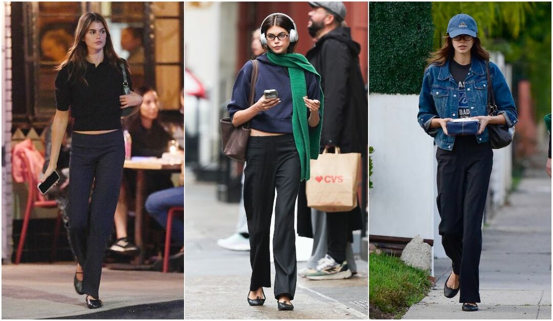 カイア・ガーバーがお手本！「黒のぺたんこ靴」でシンプルコーデを成功