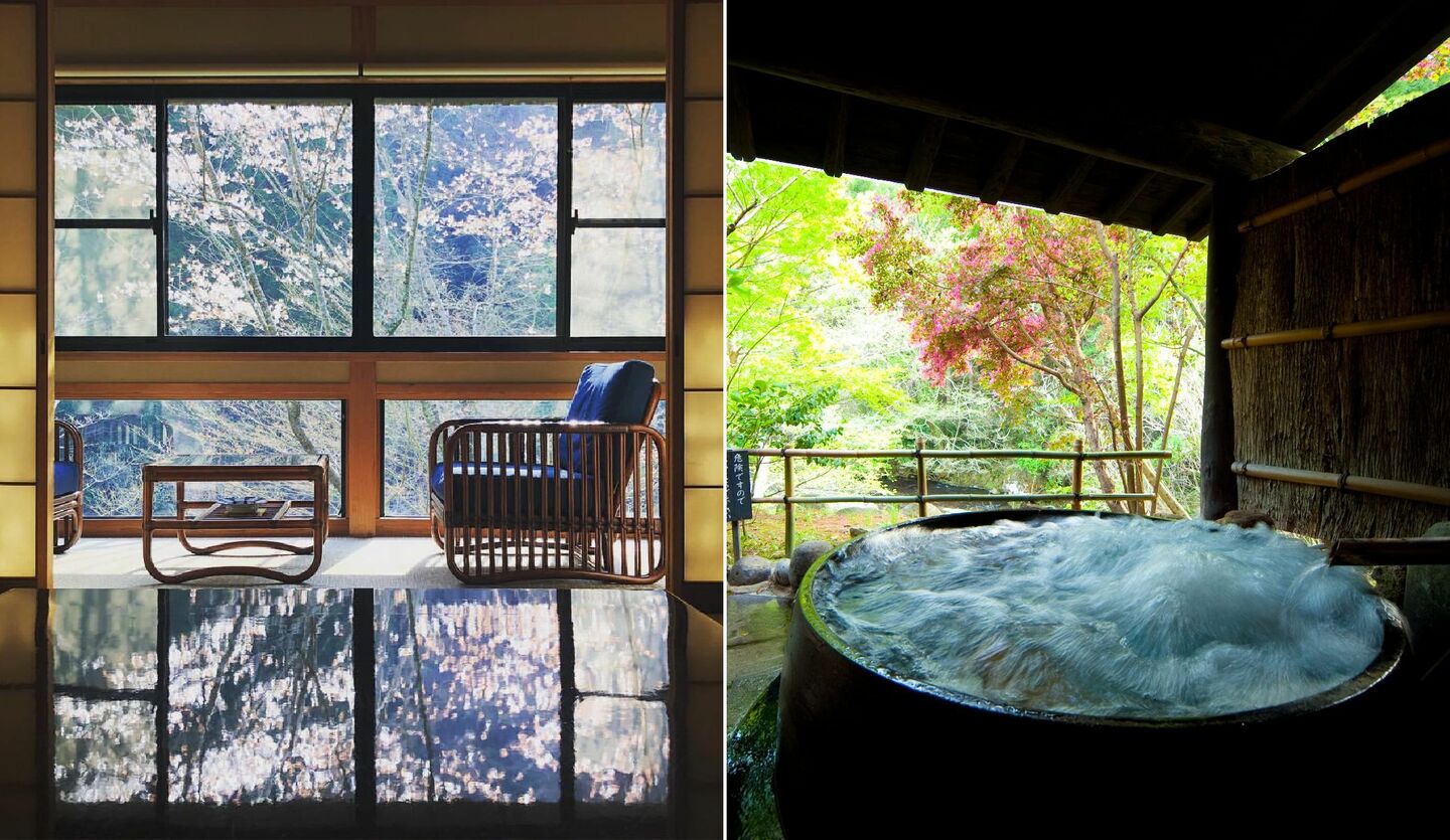 山荘天水の客室、貸切露天風呂「かま湯」のイメージ