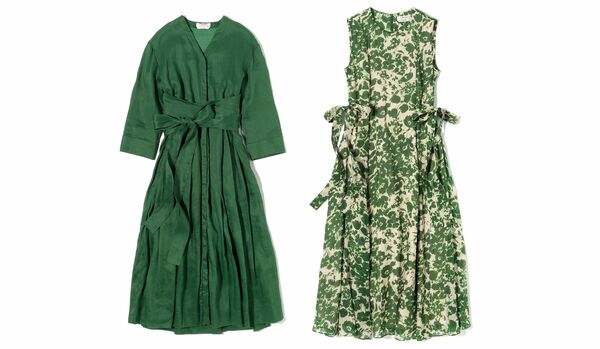 【エス マックスマーラ】春の本命ワンピース｜涼やかラミー素材×ボタニカルグリーンが洗練された抜け感を演出