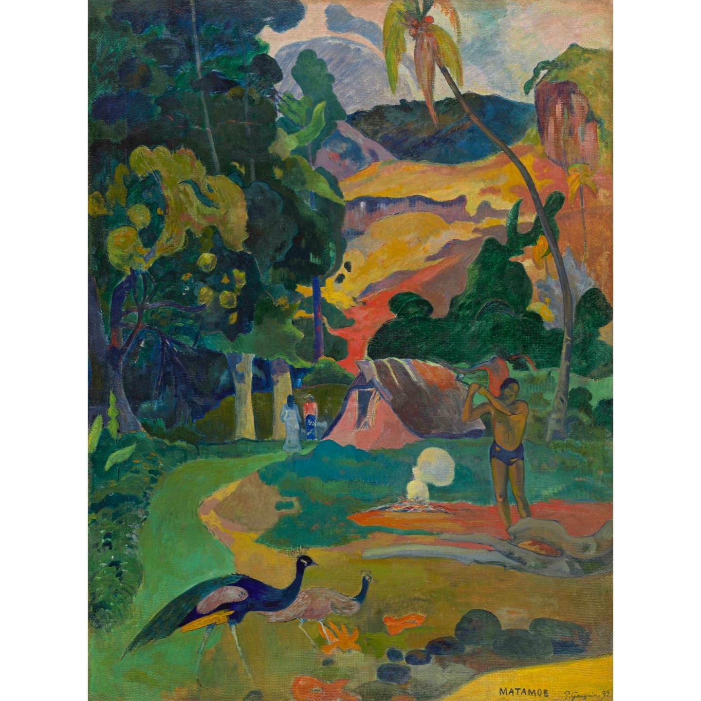 ポール・ゴーガン 《マタモエ、孔雀のいる風景》 1892年 © The Pushkin State Museum of Fine Arts, Moscow.