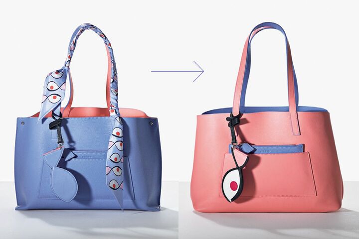 バッグ［縦25×横40×マチ10cm］￥175,000・チャーム￥22,000・スカーフ￥27,000（アクリスジャパン〈アクリス〉）