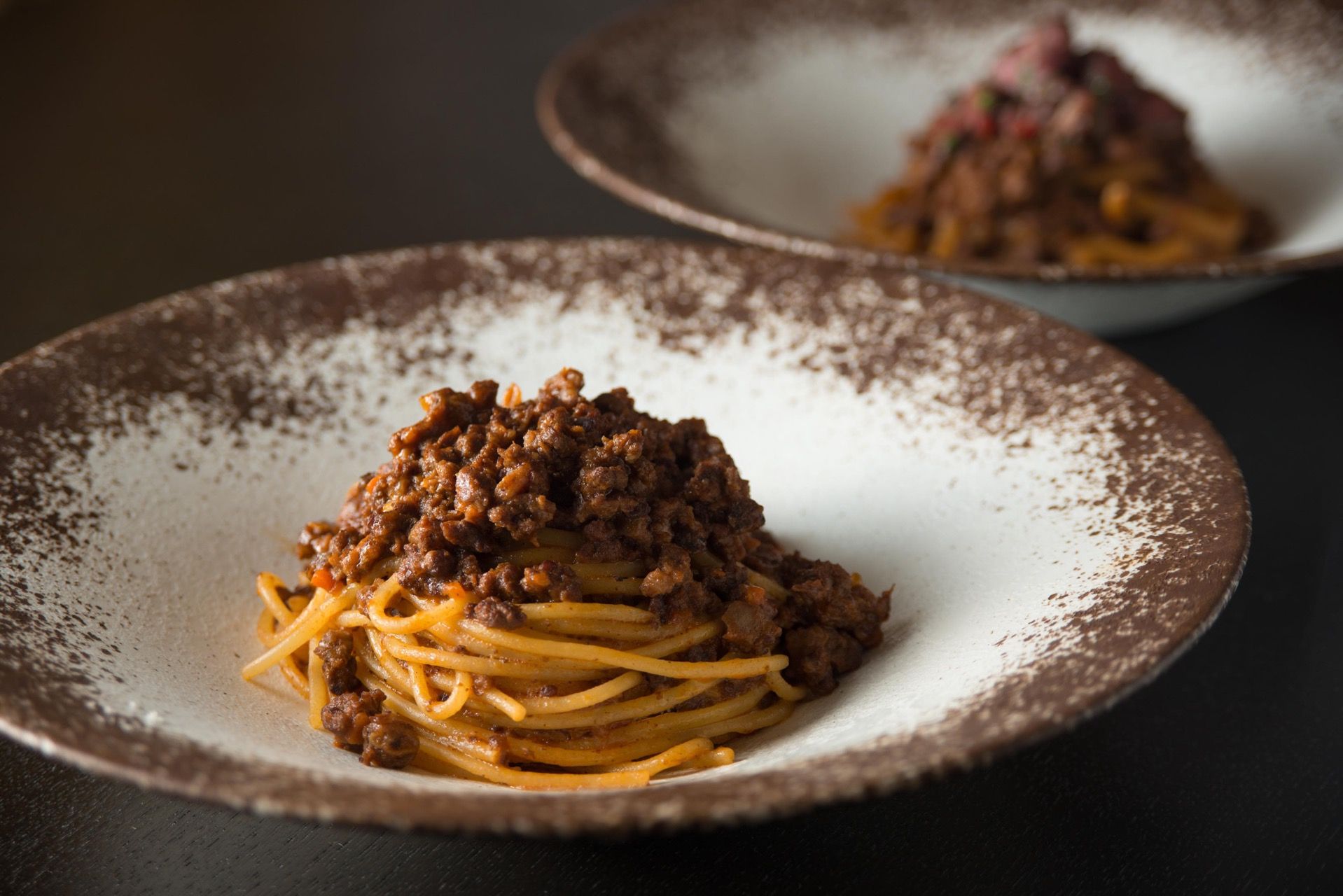 「短角牛のミートソース」は肉がゴロゴロ入った食感のミートソースとスパゲッティという、誰もが美味しいと頷く王道の味。