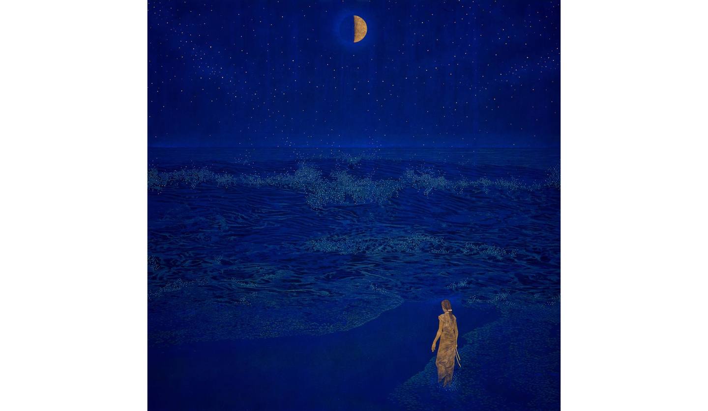 日本ん画家・福王寺一彦氏による「Starry in the moon」の作品