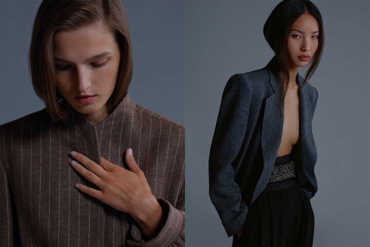 ジョルジオ アルマーニのアーカイブコレクションを着用した女性