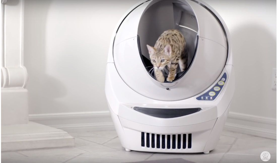 推奨体重は2.27 Kgから15.9 Kgまで。入口の縦幅は46㎝。〔出展元:Litter-Robot公式YouTube〕