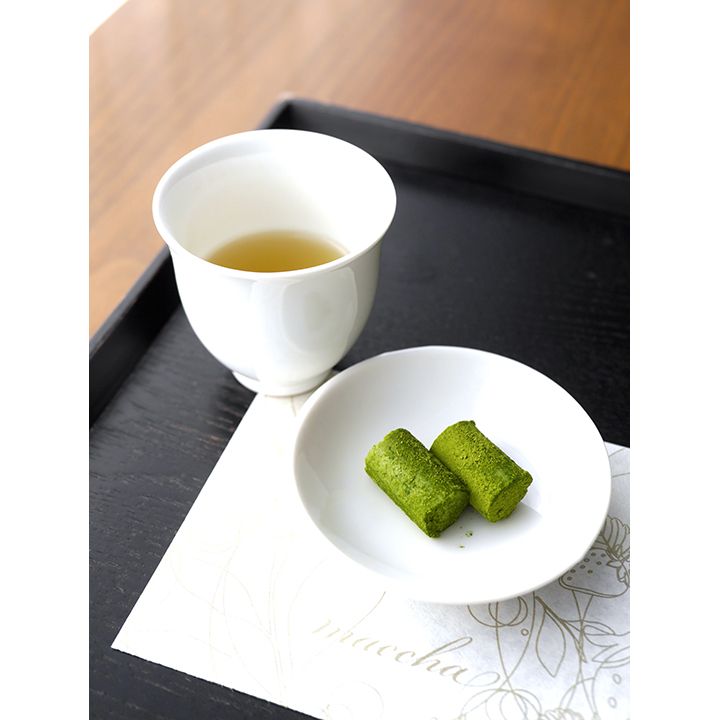 「抹茶の生チョコレート」お抹茶セット¥1.300、本日の特煎茶セット¥1.300、本日の煎茶セット¥1.000
