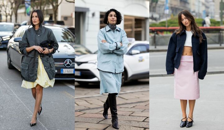 パステルカラーのスカート