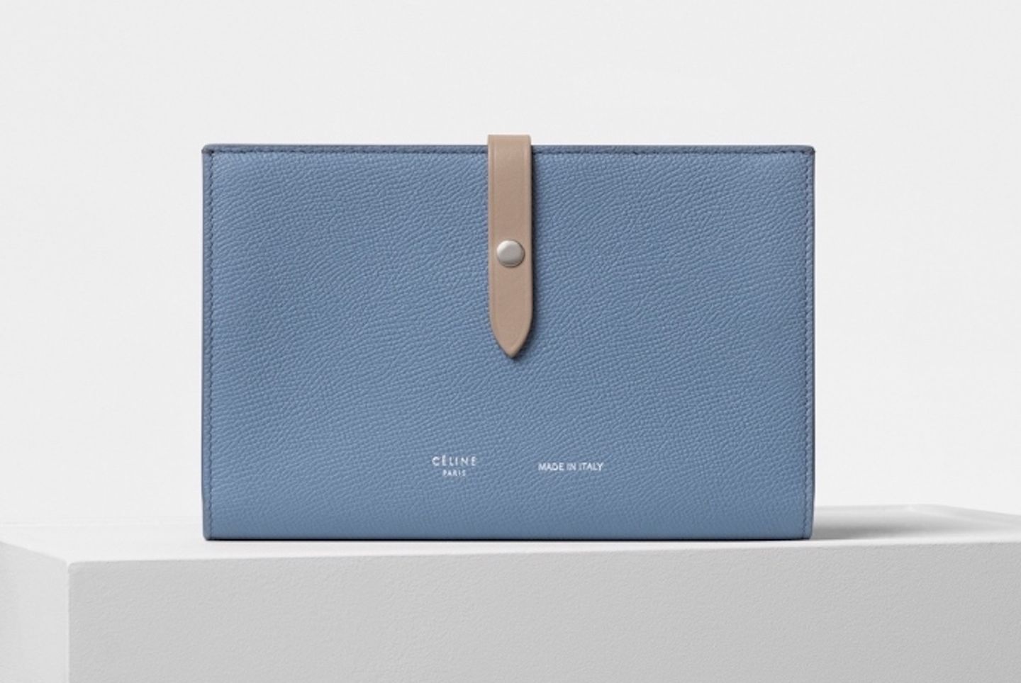 財布「ストラップ」(ミディアムブルー)【縦12.5×横19㎝】¥88,000(税抜)