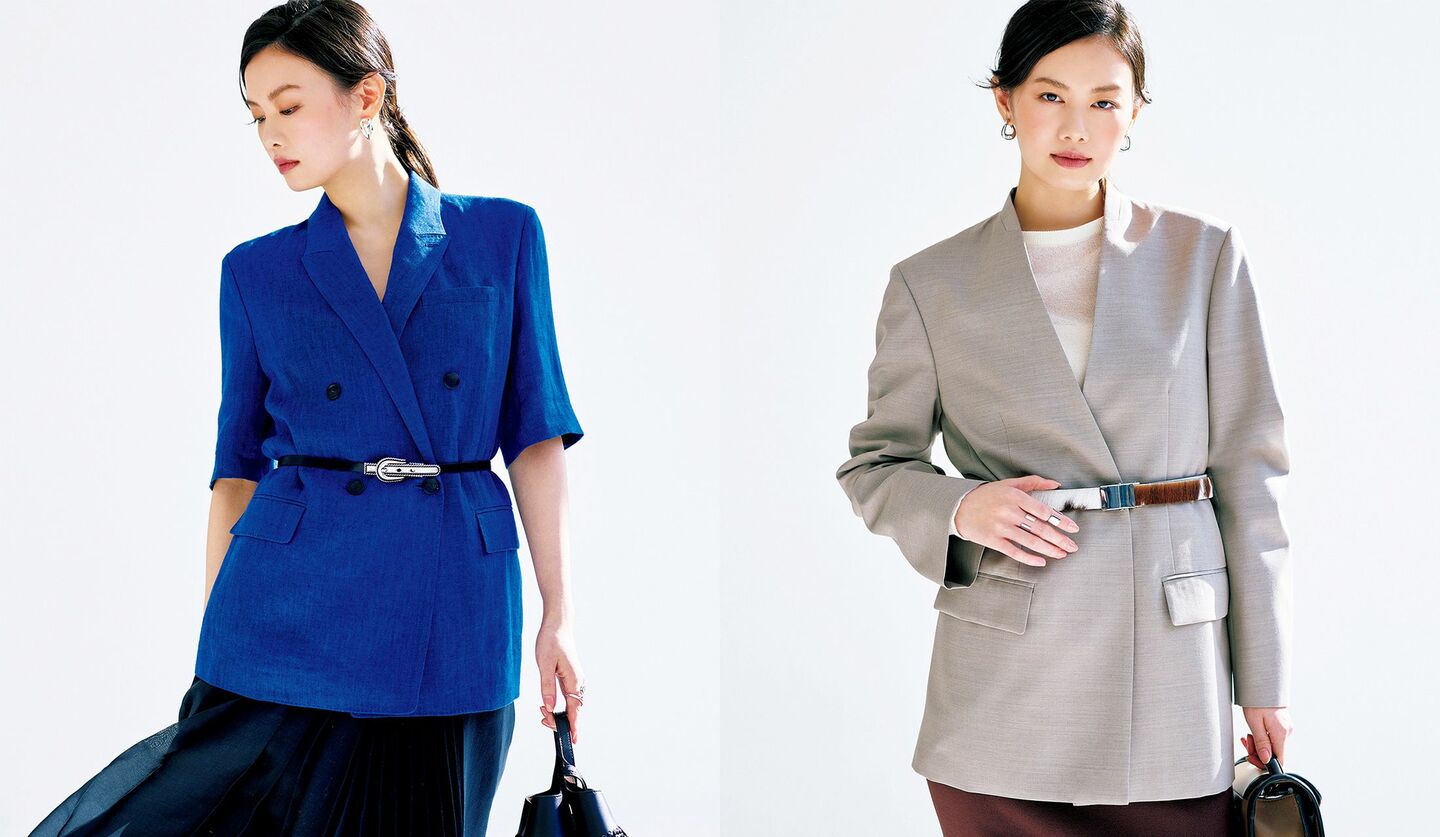 ベルトを活用したジャケットのスタイリング