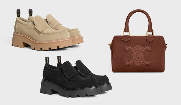 【セリーヌ】の温もりレザーアイテム３選｜“トリオンフ”が穏やかに映えるスモールボストン＆ボリュームローファー