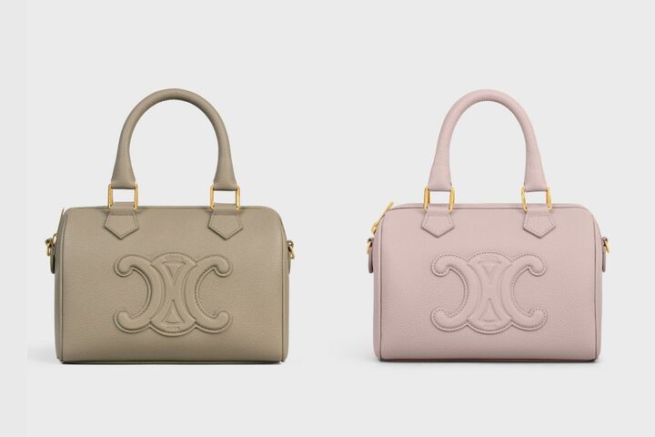 スモール ボストンバッグ ¥341,000【サイズ:縦14×横20×マチ10cm、カラー:左から/モダントープ、ブリーチピンク】