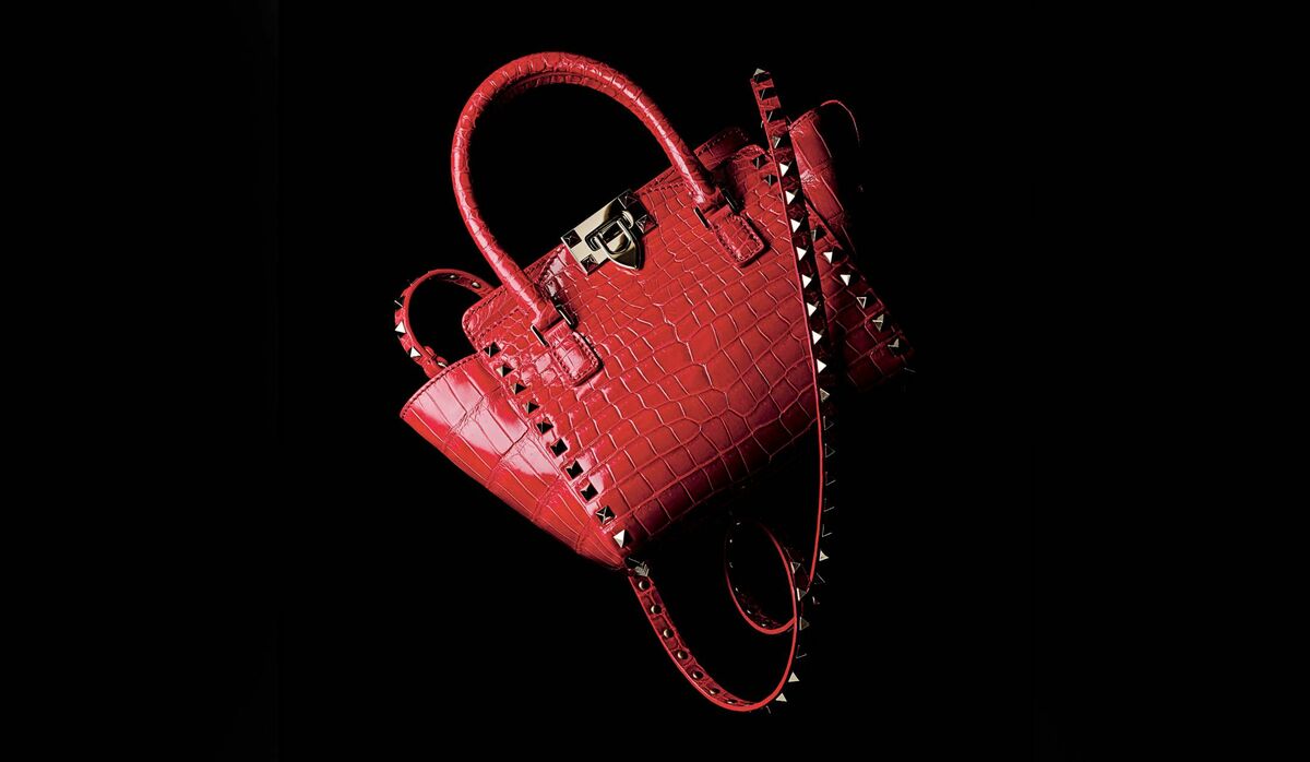 極美品ヴァレンティノ ガラヴァーニ ハンドバッグ 肩掛け可能 クロコ型押しレザー VALENTINO（ヴァレンティノ） ショルダーバッグ 5W2P0AC2 MIM