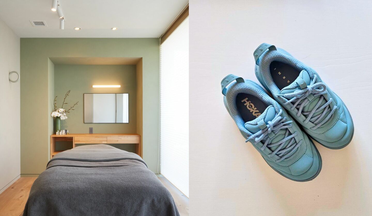 uka park side suiteのエステルーム,HOKAのスニーカー