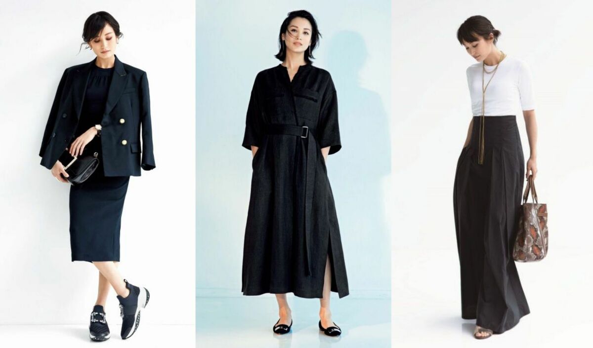 ブラックコーデ選 19春 レディース パンツ ワイドパンツ スカート ワンピースのコーデや海外セレブのお手本 Precious Jp プレシャス